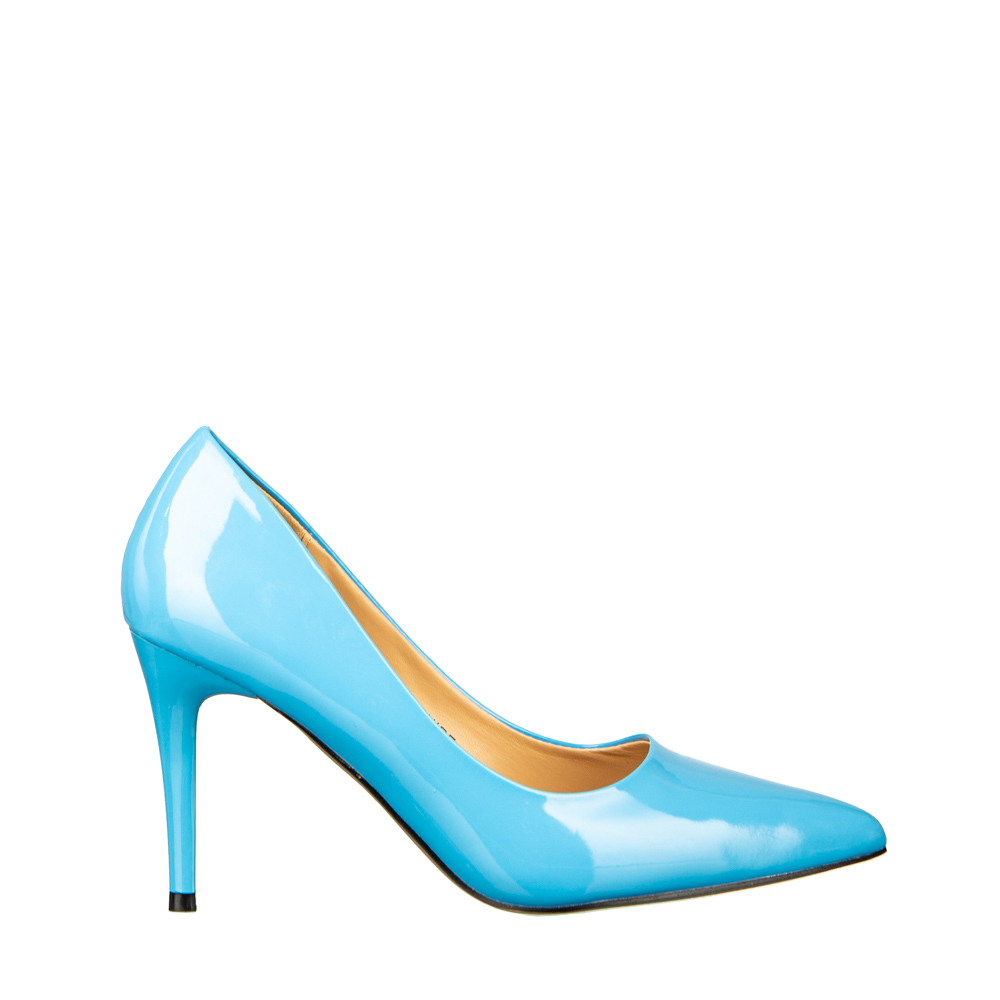 Pantofi dama cu toc albastri din piele ecologica Rocha, 2 - Kalapod.net